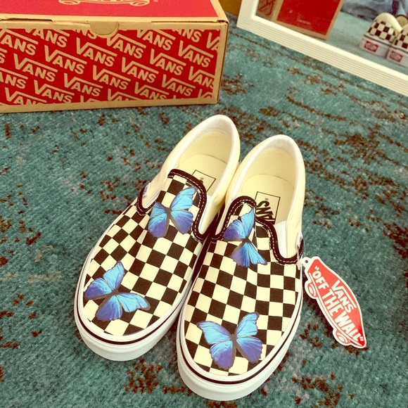vans butterfly checkerboard